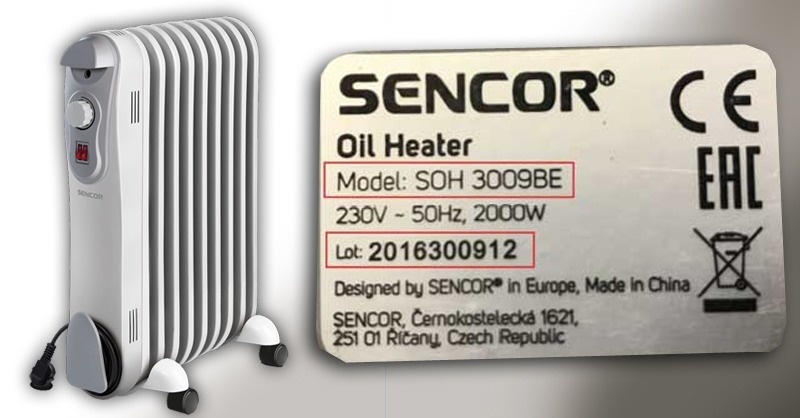 Elektromos olajradiátorokat hív vissza a Sencor
